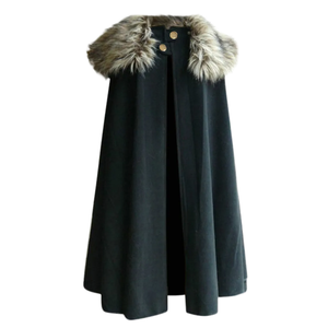 Mantello Invernale Medievale da Uomo con Collo Spesso, Cappa per Cosplay LARP Vichingo Cavaliere, Cappotto Gotico Retrò da Donna, Costume di Halloween - Product Image 1