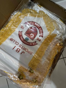 Banderín de Intercambio para Equipos de Fútbol, Venta al por Mayor de Fábrica, Color Personalizado, Satén Duradero de Doble Cara, para Clubes, Partidos de <span class=keywords><strong>Amistad</strong></span> y Eventos - Product Image 3