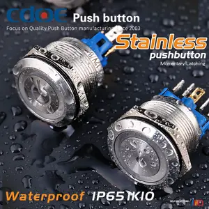 1NO1NC दौर धातु पावर स्विच अंगूठी प्रबुद्ध प्रकाश बटन नियंत्रण 22mm ग्रीन 220v