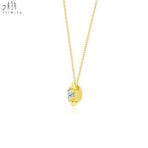 Collar exclusivo de estilo minimalista en oro sólido de 18 quilates con un solo diamante natural en forma de hexágono pequeño, regalo para mujer. - Product Image 3