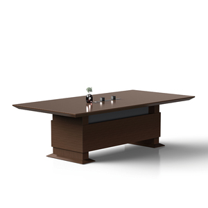 โต๊ะประชุมไม้ทรงสี่เหลี่ยมผืนผ้าแบบเรียบง่าย โต๊ะเจรจาสำหรับหลายคน โต๊ะประชุมในห้องประชุม - Product Image 6