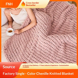 Plaid en chenille tricoté uni toutes saisons pour canapé, lit ou sieste, doux et confortable, <span class=keywords><strong>Teum</strong></span>, Vente chaude - Product Image 2
