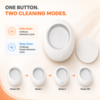Nettoyeur de Retainers Ultrasonique Portable, Nettoyage Quotidien en 5 Min, Nettoyage en Profondeur en 10 Min, 4000 mAh, 14 Cycles, IPX7, Réservoir en Acier 304, Nettoyeur de Gouttières Dentaires de Voyage