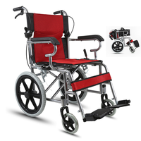 Kursi Roda Manual Lipat Portabel Berkualitas Tinggi Bersertifikasi CE Tahan Lama Ringan Tahan Air untuk Pasien Disabilitas
