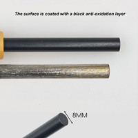 Kit de survie allume-feu artisanal avec manche en bois, acier à allume-feu épais, dénudeur de corde et alliage de magnésium avec tige de magnésium