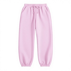 Nouveau pantalon streetwear rose en coton doux, taille élastiquée, coupe ample, élégant, respirant, double taille, en molleton bouclette large - Product Image 1