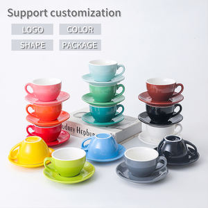 FENN Logo personnalisé tasse à thé en céramique et soucoupe ensemble porcelaine Macchiato Cappuccino Expresso café Latte tasse soucoupe Service café - Product Image 2