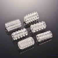 6PCS Manchon de pénis transparent réutilisable pour hommes, pour l'agrandissement de l'érection, retardateur, anneau pénien stimulant, pour couple adulte, dropshipping