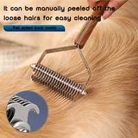 Brosse rechargeable Elecpet 2026, nouveau design, pour toilettage des chiens et des chats, élimination des nœuds, brosse à poils double rangée, manche en bois