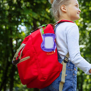 มินิแม่เหล็กกระดานวาดภาพสำหรับเด็กโปรโมชั่นพลาสติกคณะกรรมการการเขียนของเล่นที่มีกระเป๋าเป้สะพายหลังพวงกุญแจคลิป - Product Image 4