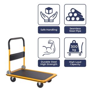 Chariot à plateforme pliable en aluminium à quatre roues de haute qualité, capacité de charge de 200 kg, outil de transport industriel pour entrepôt, stockage OEM - Product Image 3
