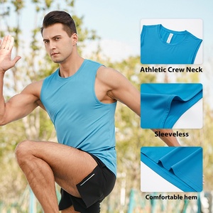 Camiseta sin mangas de verano para hombre, ropa deportiva estampada de talla grande personalizada de secado rápido para entrenamiento en pista y campo - Product Image 2