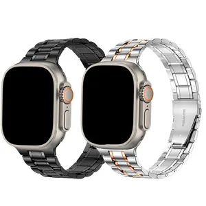 Correa de Metal de acero inoxidable para Apple Watch, banda Ultra de 49mm para Iwatch Se 8 41mm 45mm