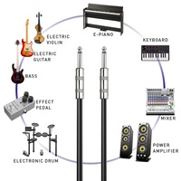 Cable de Audio Mono TS de 6.35MM, Conector Macho a Macho para Guitarra, Altavoz, Piano, Múltiples Longitudes: 1M, 2M, 3M, 5M, 8M, 10M, 12M, 15M, 20M