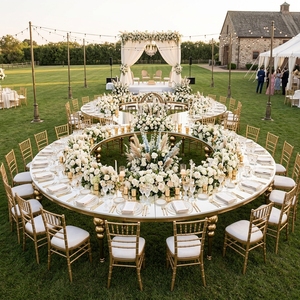 Stainless Steel Half <strong>Moon</strong> Splicing Wedding <strong>Table</strong> Gold Serpentine Modular Banquet <strong>Tables</strong> for Luxury Event - Product Image 3