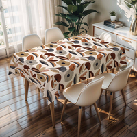 Nappe carrée RNPT Plants blanche, rose et orange avec support en PU, facile à nettoyer, imperméable, épaisseur 0,5 mm, pour extérieur
