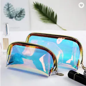 Transparent TPU Material Small Cosmetic Makeup Pouch Bag Laser Cosmetic Bag