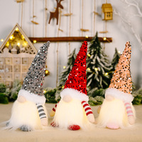 Glow Plush Gnome Dwarfs Rudolph poupée décoration de bureau Santa Figurines ornements d'arbre de Noël avec lumières LED
