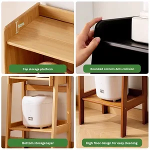 Estante de Cocina de Tres Niveles para Especias, Organizador de Almacenamiento, Moderno y Sencillo, Tipo de Piso, Multifuncional, Armario, Aparador - Product Image 4