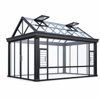 Véranda en verre à toit en pente, serre en aluminium, maison de jardin, solarium, taille personnalisée pour cour arrière, terrasse, patio
