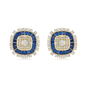 Orecchini a Perno in Argento Sterling 925 con <span class=keywords><strong>Zirconia</strong></span> Cubica e Rubino Placcato Oro, Gioielli di Moda per Donna, Personalizzabili ODM, Ideali come Regalo - Product Image 6