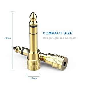 Adattatore Audio BHA KT04 da 6,35mm Maschio a 3,5mm Femmina, Convertitore <span class=keywords><strong>Jack</strong></span> Stereo TRS da <span class=keywords><strong>1</strong></span>/<span class=keywords><strong>4</strong></span>" a <span class=keywords><strong>1</strong></span>/8" per Microfono Wireless, Mixer, Chitarra - Product Image 3