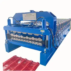 Hochwertige Doppelschicht-Regal-Rollformmaschine Produktionslinie im Warenlager