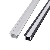 Profilé LED en aluminium encastré pour éclairage de meuble et d'étagère