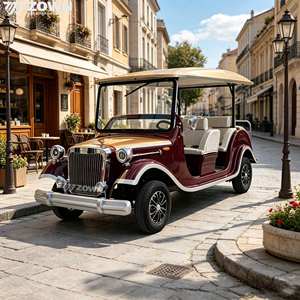 Voiturette électrique rétro spacieuse pour passagers avec auvent, idéale pour les attractions commerciales et touristiques - Product Image 1