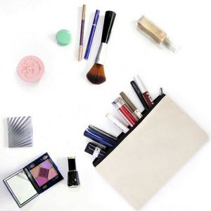 Wholesale Fashionable Cotton Canvas Lash Travel Pouch Custom Logo Reusable Toiletry Cosmetic Makeup <b>Case</b> With Zipper - Product Image 2