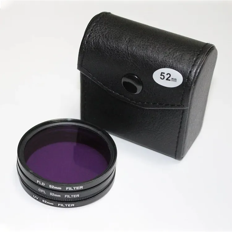 37-82mmm 3 in1 Filter Kit Camera UV /CPL/FLD Filter Set Fluorescent Light Filter
