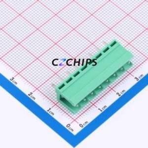MXHT396V-3.96-08P-GN01-Cu-A Plug-in Terminal Block Through hole,P=3.96mm Board-to-Board / Socket - Open 1x8P 3.96mm Green - Product Image 1