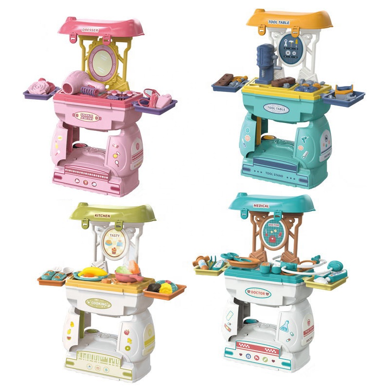 2 в 1 ролевые игры мультфильм ящик для хранения для шкив для хранения автомобиля образовательных Детский Набор доктора тележка игрушка медицинский инструмент игровой набор