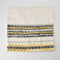 Housse de coussin en chenille capitonnée crème, motif color block, style bohème, jaune, 100 % polyester, pour salon, couleur personnalisée, vente en gros