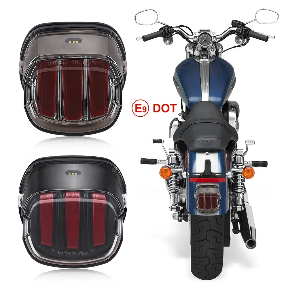 New Design Built-in EMC Signal Motorcycle Accessories Led DOT Approved Tail Light Brake Signal Rear Light For Motorcycle Harley