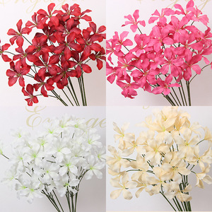 Fleur d'orchidée artificielle à flamme unique, branche en soie, décoration de mariage, 3 têtes - Product Image 4