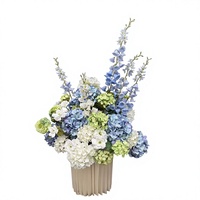 Boule de fleurs artificielle en soie PPS, 60 cm, Hortensia bleu, pour décoration de centre de table de mariage et événements