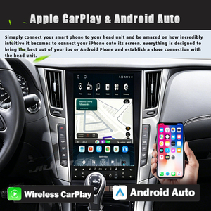 Système double écran vertical style Tesla Android 14 pour Infiniti Q50 Q50L 2013-2019 Autoradio GPS Navigation Lecteur multimédia - Product Image 3