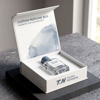 Boîte cadeau de luxe personnalisée pour Cologne blanche et boîte magnétique pour parfum avec présentoir en papier pour emballage de parfum
