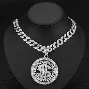 Collier avec pendentif dollar rotatif pour <span class=keywords><strong>rappeur</strong></span> hip-hop en gros pour hommes - Product Image 3