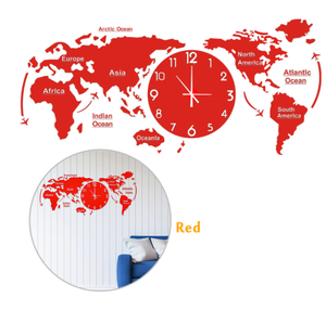 <span class=keywords><strong>Horloge</strong></span> murale carte du monde grand format sans perçage, <span class=keywords><strong>horloge</strong></span> murale <span class=keywords><strong>autocollante</strong></span> DIY, <span class=keywords><strong>horloge</strong></span> murale moderne silencieuse en acrylique, <span class=keywords><strong>horloge</strong></span> murale artistique auto-adhésive - Product Image 2