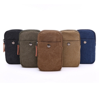 Zuolunduo Vintage Stijl Mini Canvas Portemonnee Met Rits Modieuze Vrije Tijd Mobiele Telefoon Tas