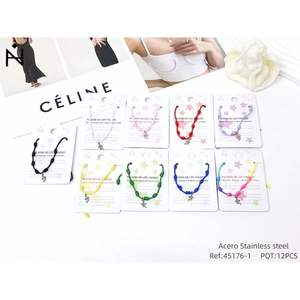 Stainless Steel Beaded Bracelet Seven Star Knot Design Unisex Casual Sporty Style 12Pcs <b>Set</b> - Product Image 1