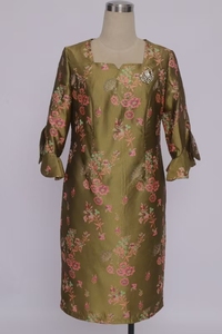 Vestido de Iglesia para Mujer, Talla Grande, con Estampado Floral Vintage, de Spandex y Poliéster, con Pliegues, de Alta Calidad - Product Image 3