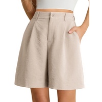 Shorts pour femmes, pantalon décontracté d'été, short taille haute, short à jambes larges avec fermeture éclair
