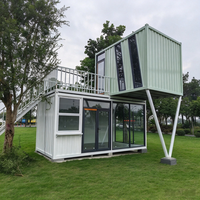 Maison préfabriquée SKYLINE à 2 étages, montage rapide, conteneur, mur-rideau en verre, bâtiment modulaire portable, bureau, supermarché, cuisine