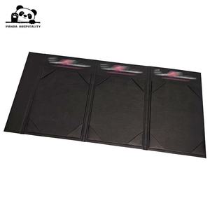 Porte-menu triangulaire à 3 panneaux, support de présentation de table, couverture de menu en cuir pour <span class=keywords><strong>restaurant</strong></span> - Product Image 5