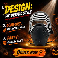 Masques intégraux en PVC de clown fantôme effrayant – Accessoires tendance pour fêtes d'Halloween, de Noël, d'anniversaire, de cosplay et de mascarade, imprimés en soie