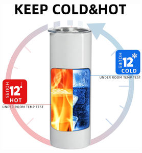 Warehouse Sublimation Blank Tumbler Double Wall 20oz 20 oz Skinny Metal Straight Sublimation Tumbler Mugs for Party - Product Image 4