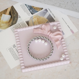 Wholesale Cup Tray Resin Molds Silicone coaster Molds Round <b>square</b> Bowknot Butterfly Knot Mould - Product Image 3